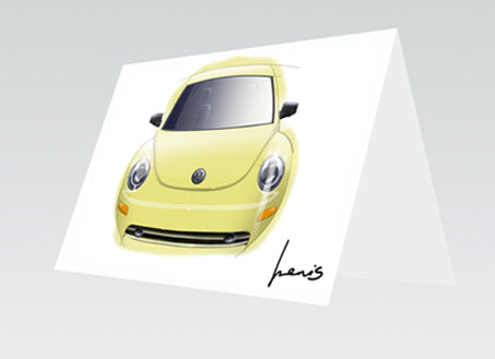 Greeting Card - VW New Beetle